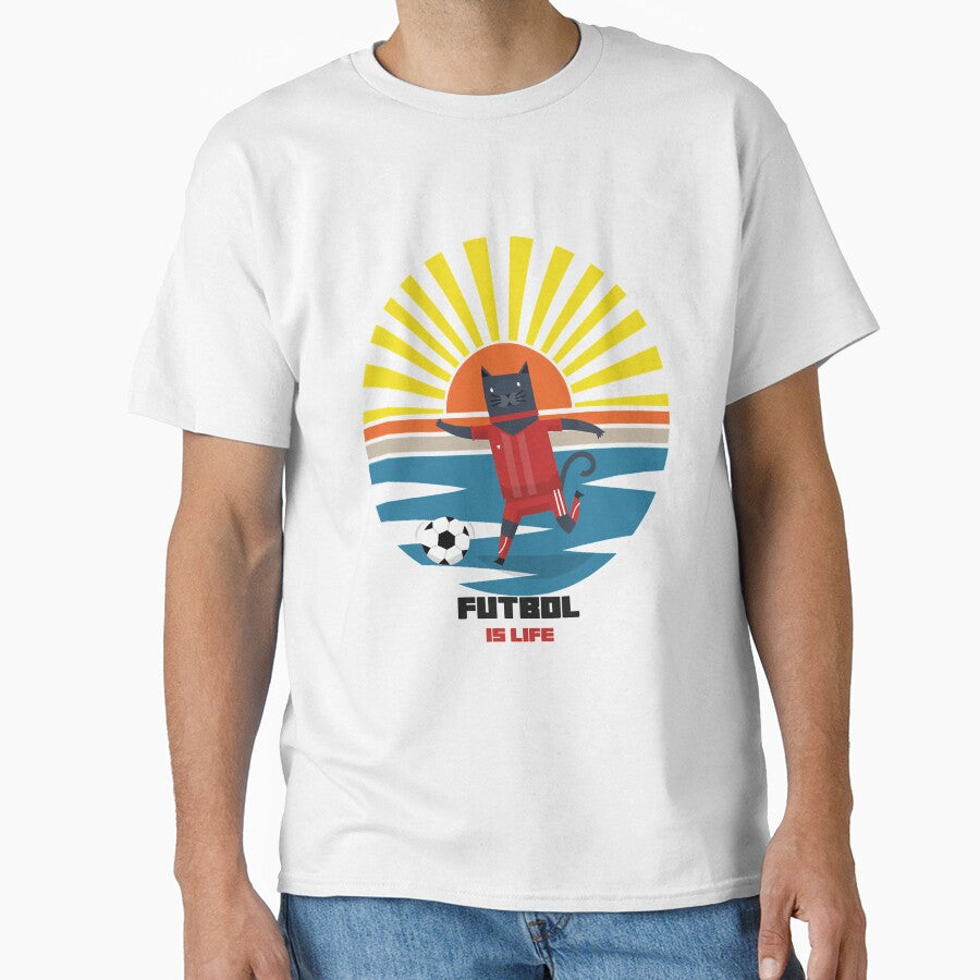 Futbol Is Life Cat Soccer Star by rosabelarjasmin - Adult & Kids T-Shirts, Sweatshirts & Hoodies apparel design preview 1