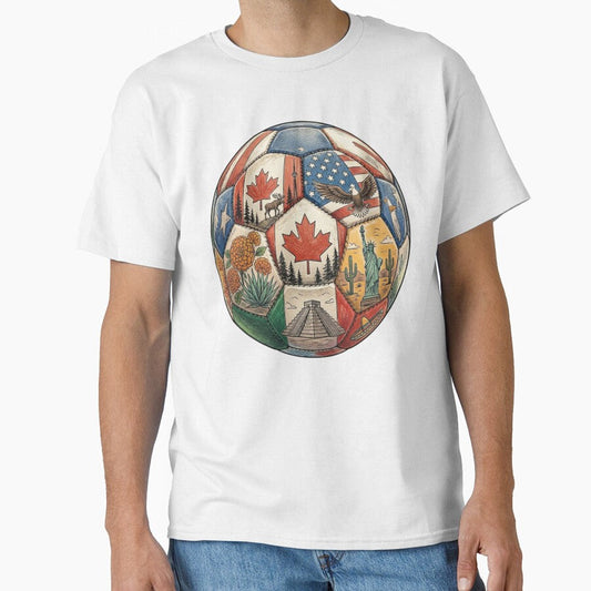 2026 Soccer World Cup Ball  USA Canada Mexico Cultural Football Design by droidtech Unisex T-shirt, Sweatshirt, Hoodie, Long Sleeve Tee - T-Shirt, Sweatshirt, Hoodie