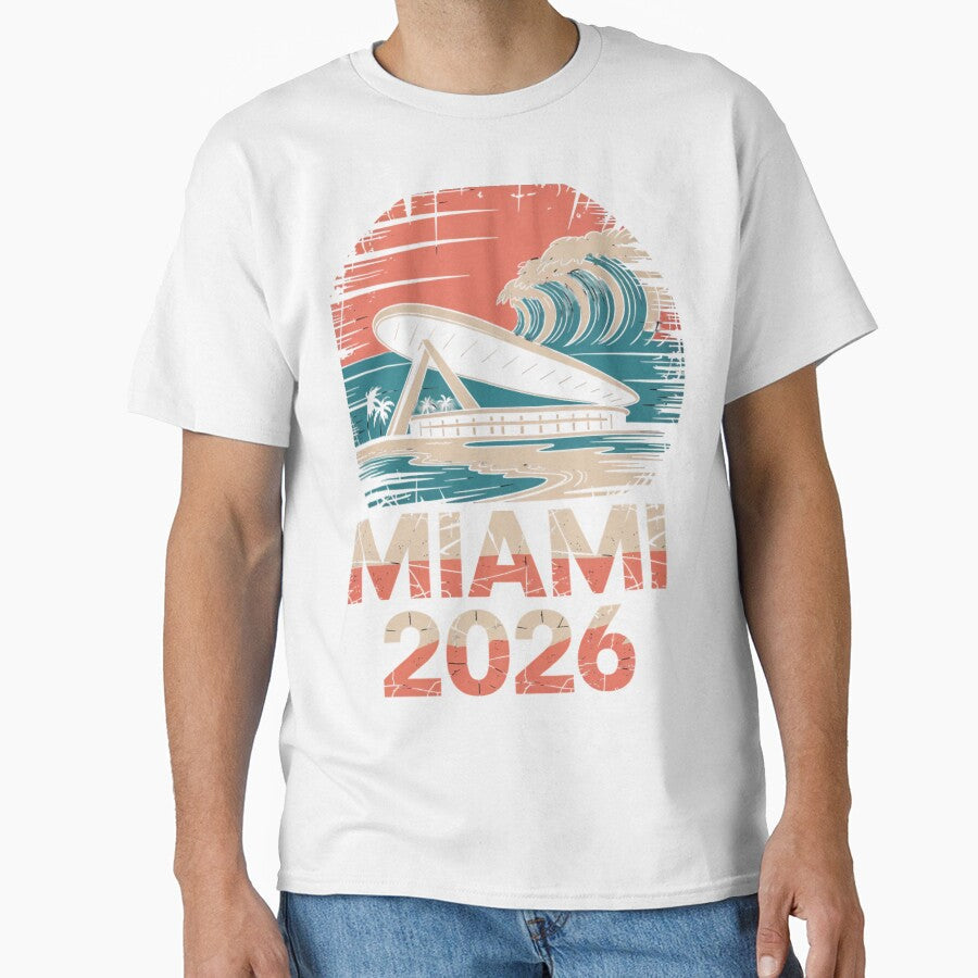 Miami 2026 Ocean Wave Football T-Shirt V15 by DarylWelsh2024 Unisex T-shirt, Sweatshirt, Hoodie, Long Sleeve Tee - T-Shirt, Sweatshirt, Hoodie