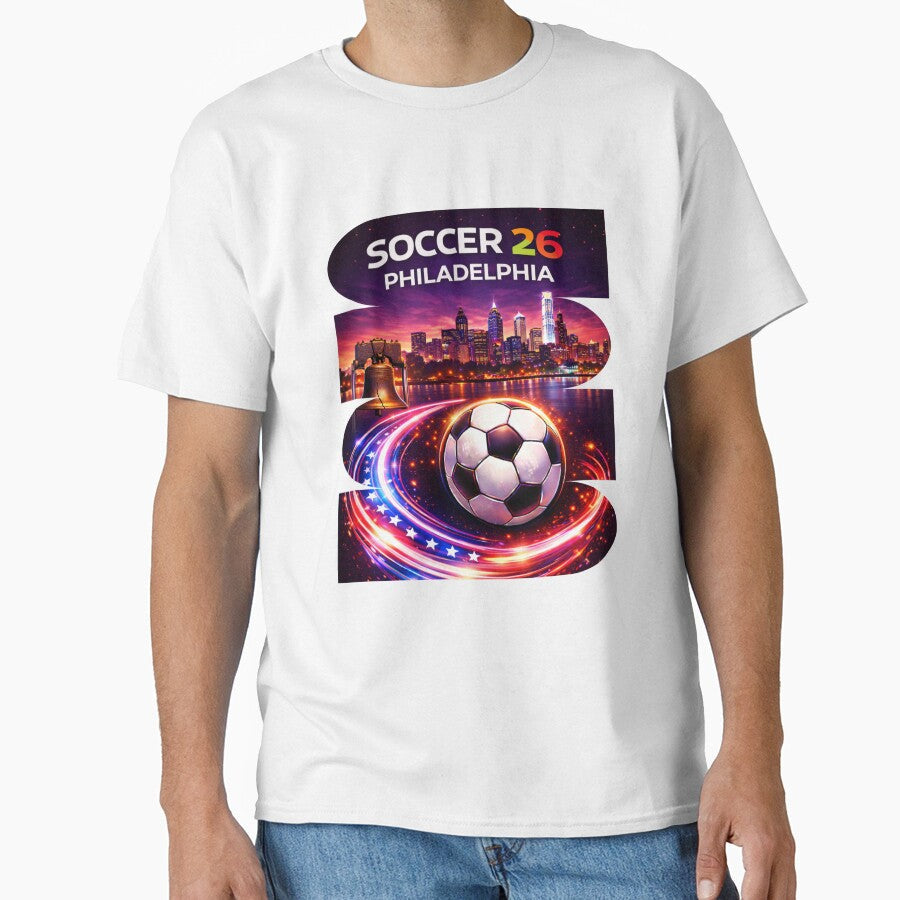 Philadelphia Soccer 2026 Shirt, Soccer 26 Philadelphia PA Fan Tee, Philadelphia Liberty Bell Soccer Graphic by MK-Charlie - T-Shirt, Sweatshirt, Hoodie