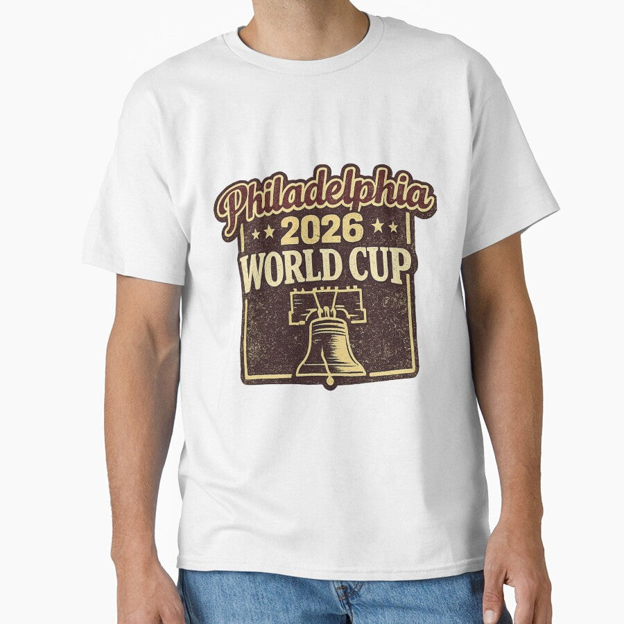 Philadelphia 2026 World Cup  Liberty Bell Retro Vintage Soccer Fan T-Shirt by ArthUpscale - T-Shirt, Sweatshirt, Hoodie