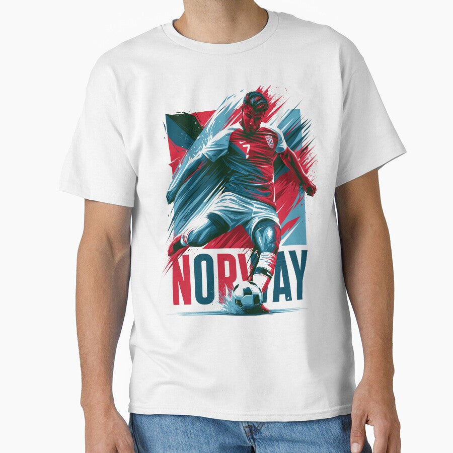 Norway Soccer by StudioRedKoala Unisex T-shirt, Sweatshirt, Hoodie, Long Sleeve Tee - T-Shirt, Sweatshirt, Hoodie