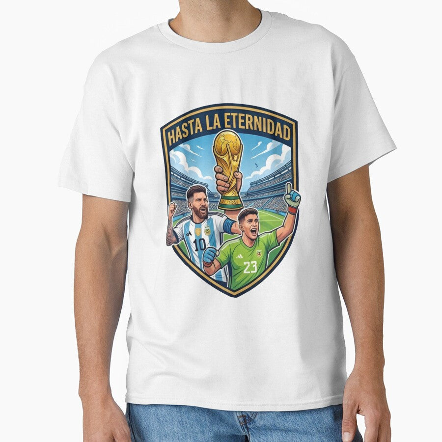 Hasta La Eternidad Argentina Champions | Messi Argentina Football Fan Art by iamamiraj Unisex T-shirt, Sweatshirt, Hoodie, Long Sleeve Tee - T-Shirt, Sweatshirt, Hoodie