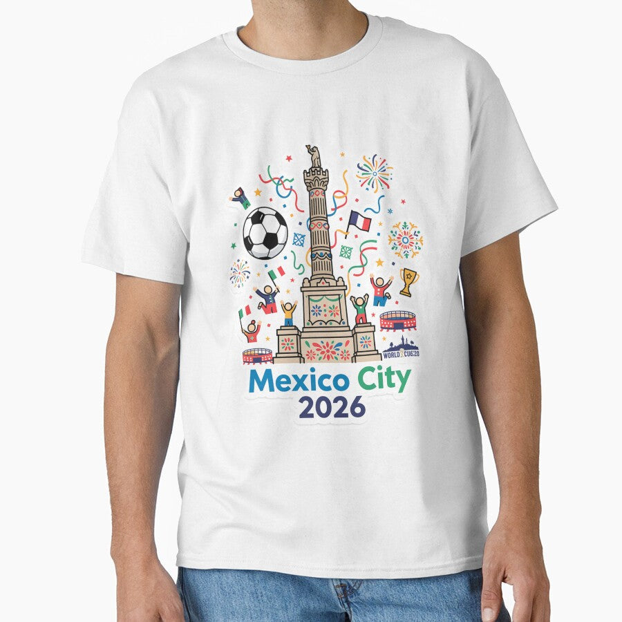 Mexico City 2026 Angel Soccer by Modefissi Unisex T-shirt, Sweatshirt, Hoodie, Long Sleeve Tee - T-Shirt, Sweatshirt, Hoodie