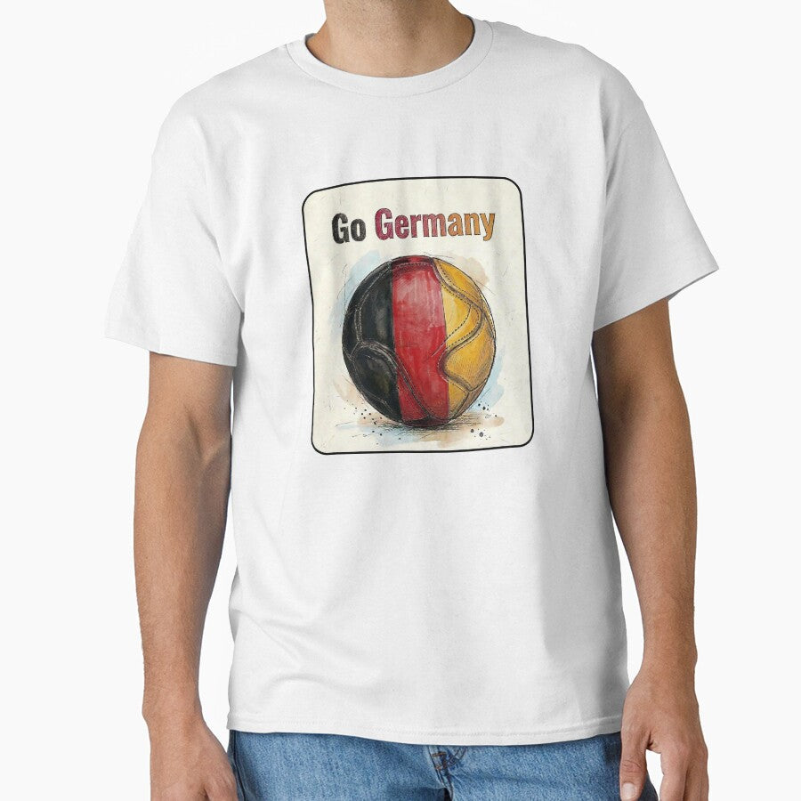 Go Germany Soccer Ball Flag | German Football Fan Graphic Tee by PryntedLabs Unisex T-shirt, Sweatshirt, Hoodie, Long Sleeve Tee - T-Shirt, Sweatshirt, Hoodie