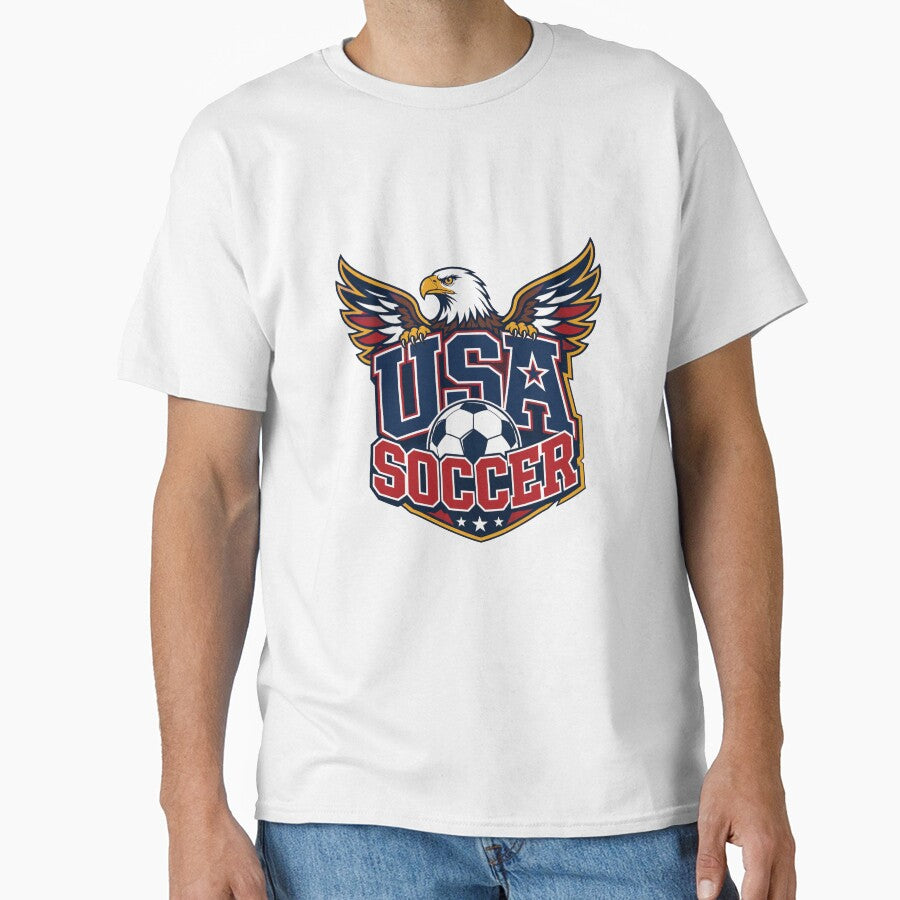 USA Soccer Typography T-Shirt | Athletic Graphic Tee by wizooo411 Unisex T-shirt, Sweatshirt, Hoodie, Long Sleeve Tee - T-Shirt, Sweatshirt, Hoodie