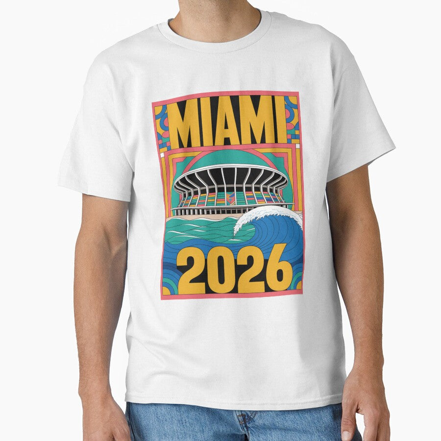 Miami 2026 Ocean Wave Football T-Shirt V18 by DarylWelsh2024 Unisex T-shirt, Sweatshirt, Hoodie, Long Sleeve Tee - T-Shirt, Sweatshirt, Hoodie
