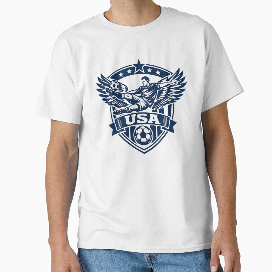 USA Soccer Angel Wings Graphic T-Shirt  American Football Streetwear Design  Patriotic Sports Fan Tee by JonelCrafts - T-Shirt, Sweatshirt, Hoodie