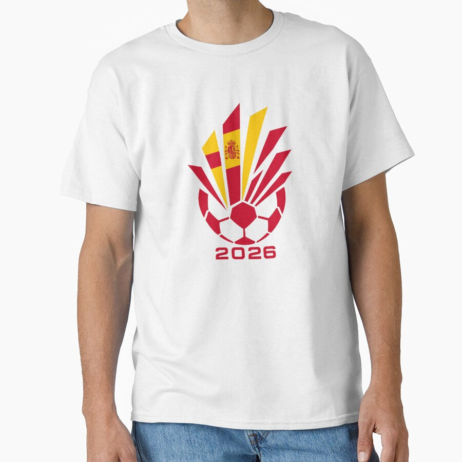Spain Soccer 2026 Flag Burst Emblem by Flower Magic Unisex T-shirt, Sweatshirt, Hoodie, Long Sleeve Tee - T-Shirt, Sweatshirt, Hoodie