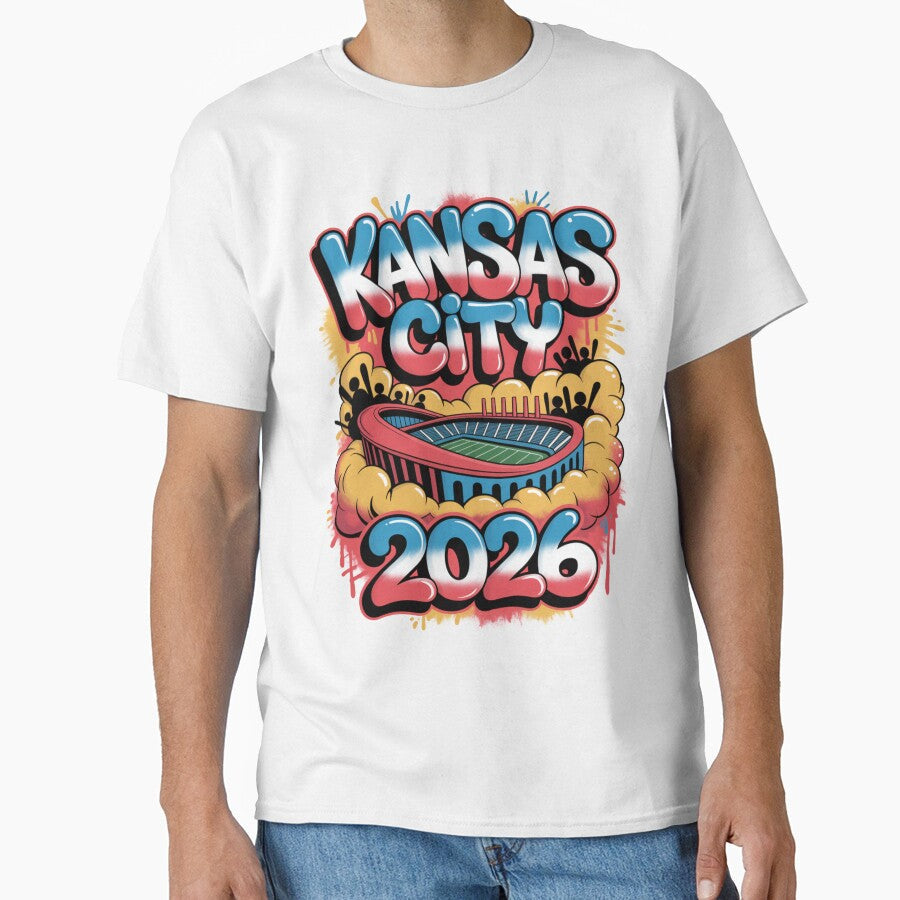 Kansas City 2026 Arrowhead Stadium Football T-Shirt V6 by DarylWelsh2024 Unisex T-shirt, Sweatshirt, Hoodie, Long Sleeve Tee - T-Shirt, Sweatshirt, Hoodie