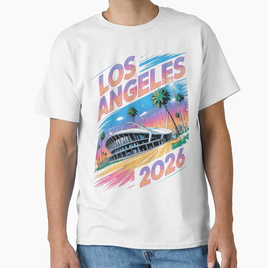 Los Angeles 2026 Palm Tree Sunset T-Shirt V19 by DarylWelsh2024 Unisex T-shirt, Sweatshirt, Hoodie, Long Sleeve Tee - T-Shirt, Sweatshirt, Hoodie