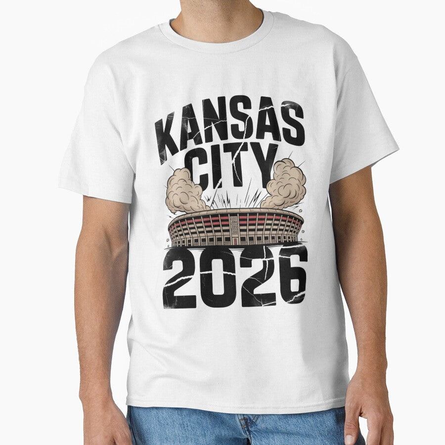 Kansas City 2026 Arrowhead Stadium Football T-Shirt V16 by DarylWelsh2024 Unisex T-shirt, Sweatshirt, Hoodie, Long Sleeve Tee - T-Shirt, Sweatshirt, Hoodie