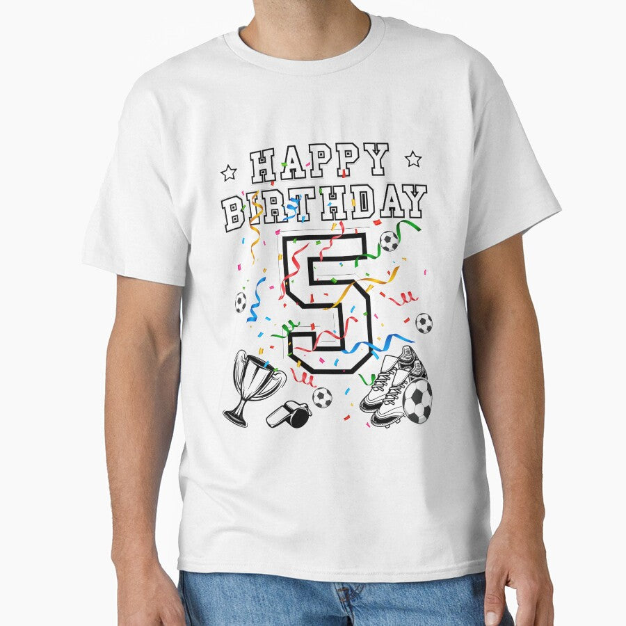 Soccer Birthday 5 Years Soccer jersey Soccer ball by Shirt-Designs sports jersey product view 1