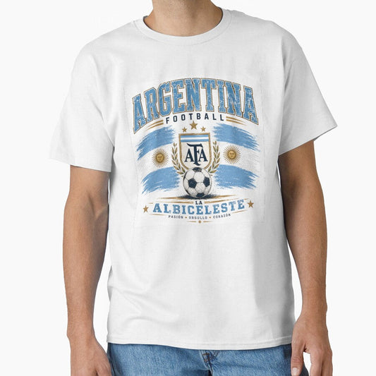 Argentina Football La Albiceleste Vintage Distressed Soccer Fan T-Shirt | Argentina National Team Inspired Design by SDFsignature - T-Shirt, Sweatshirt, Hoodie