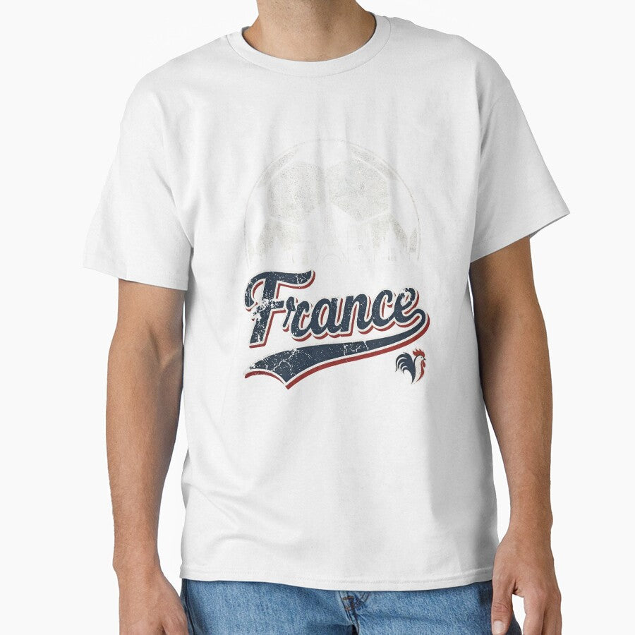 Vintage France Soccer Skyline Retro Distressed Football by Imaginationbeyond Unisex T-shirt, Sweatshirt, Hoodie, Long Sleeve Tee - T-Shirt, Sweatshirt, Hoodie