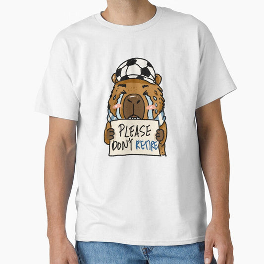 Awkward Animal Hat Club  Please Dont Retire Crying Capybara | Argentina World Cup 2026 Sticker by chupichapa - T-Shirt, Sweatshirt, Hoodie