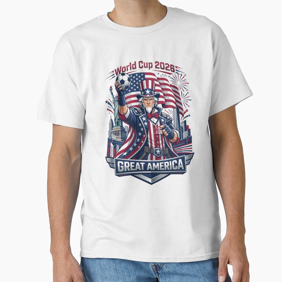 Great America Football Fan Poster by Retro Arabica Unisex T-shirt, Sweatshirt, Hoodie, Long Sleeve Tee - T-Shirt, Sweatshirt, Hoodie