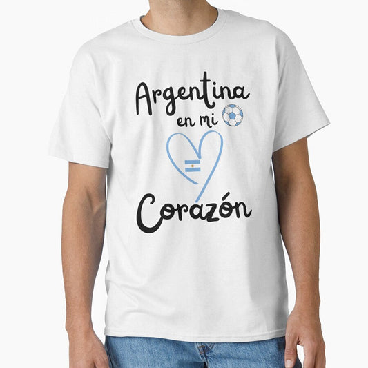 Argentina in my heart soccer fan design by Tienda-Vane Unisex T-shirt, Sweatshirt, Hoodie, Long Sleeve Tee - T-Shirt, Sweatshirt, Hoodie
