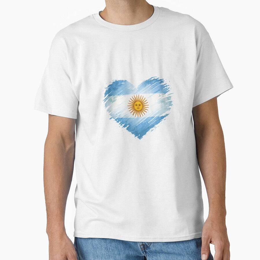 Argentina Heart Flag T-Shirt | FIFA 2026 Argentine Soccer Fan Tee by YASboutik Unisex T-shirt, Sweatshirt, Hoodie, Long Sleeve Tee - T-Shirt, Sweatshirt, Hoodie