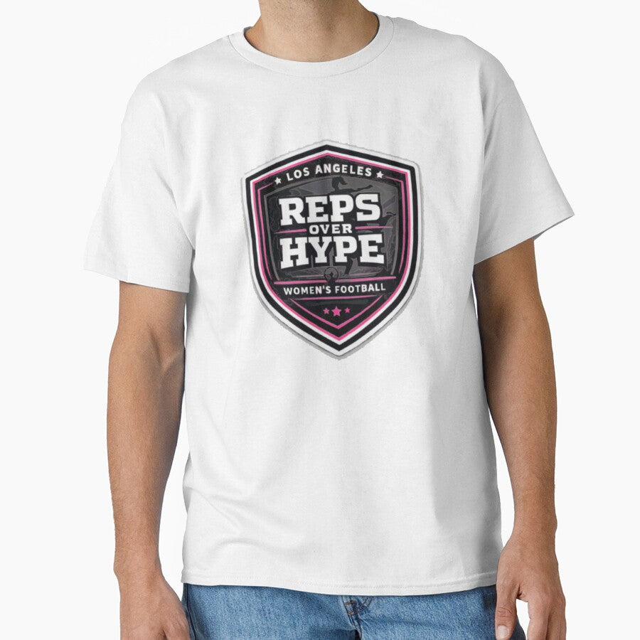 Los Angeles Womens Football  Reps Over Hype Badge by PINK FREE Unisex T-shirt, Sweatshirt, Hoodie, Long Sleeve Tee - T-Shirt, Sweatshirt, Hoodie