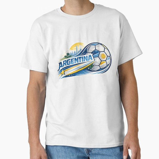 Argentina Football Sticker for Fans Who Live Every Match with Passion | Minimal Soccer Design by shlepyart - T-Shirt, Sweatshirt, Hoodie