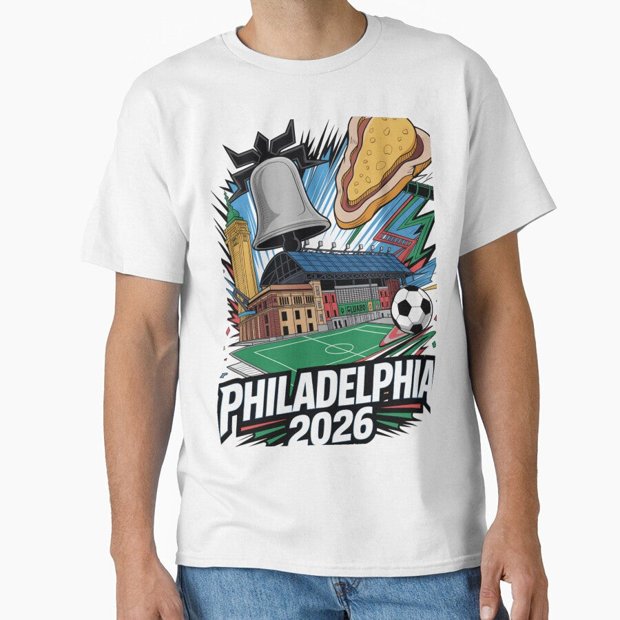 Philadelphia 2026 Liberty Bell Stadium Cheesesteak T-Shirt V5 by DarylWelsh2024 Unisex T-shirt, Sweatshirt, Hoodie, Long Sleeve Tee - T-Shirt, Sweatshirt, Hoodie