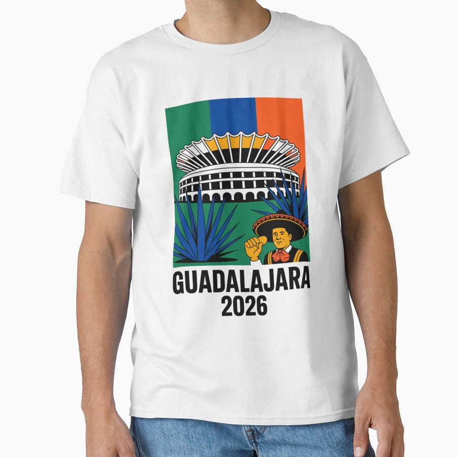 Guadalajara 2026  Mexico Football Soccer Souvenir T-Shirt V4 by DarylWelsh2024 Unisex T-shirt, Sweatshirt, Hoodie, Long Sleeve Tee - T-Shirt, Sweatshirt, Hoodie