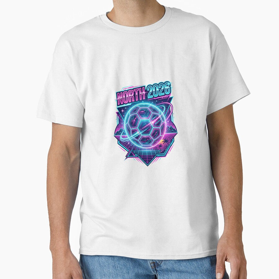 We The North 2026 Soccer Cyber Neon Football Fan by PictoVibe Unisex T-shirt, Sweatshirt, Hoodie, Long Sleeve Tee - T-Shirt, Sweatshirt, Hoodie