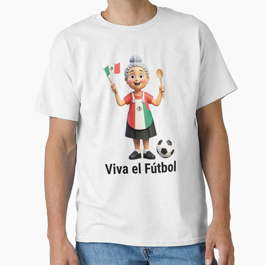 Abuelita Futbolera  Mexico Soccer Grandma by BajioAmigos Unisex T-shirt, Sweatshirt, Hoodie, Long Sleeve Tee - T-Shirt, Sweatshirt, Hoodie