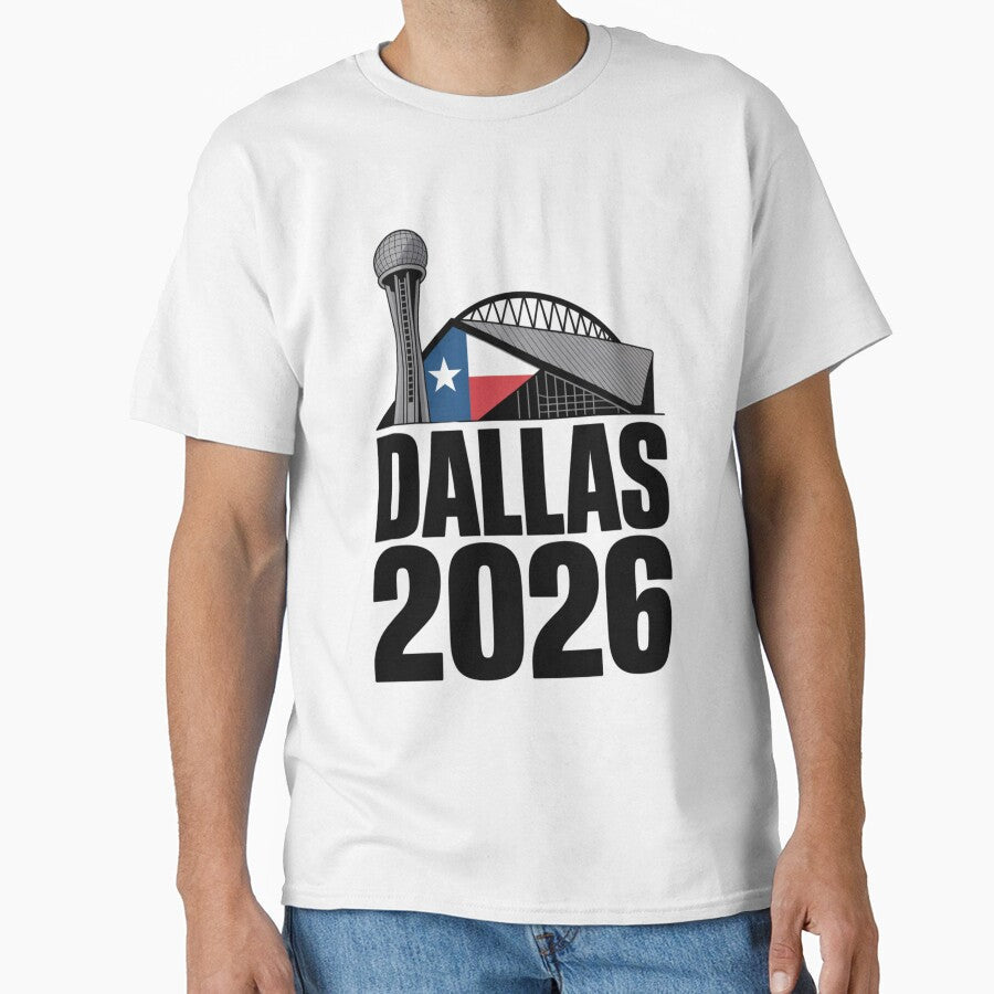 Dallas 2026 Texas Soccer Souvenir T-Shirt V2 by DarylWelsh2024 Unisex T-shirt, Sweatshirt, Hoodie, Long Sleeve Tee - T-Shirt, Sweatshirt, Hoodie
