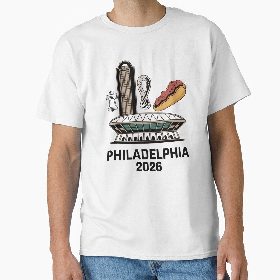 Philadelphia 2026 Liberty Bell Stadium Cheesesteak T-Shirt V3 by DarylWelsh2024 Unisex T-shirt, Sweatshirt, Hoodie, Long Sleeve Tee - T-Shirt, Sweatshirt, Hoodie