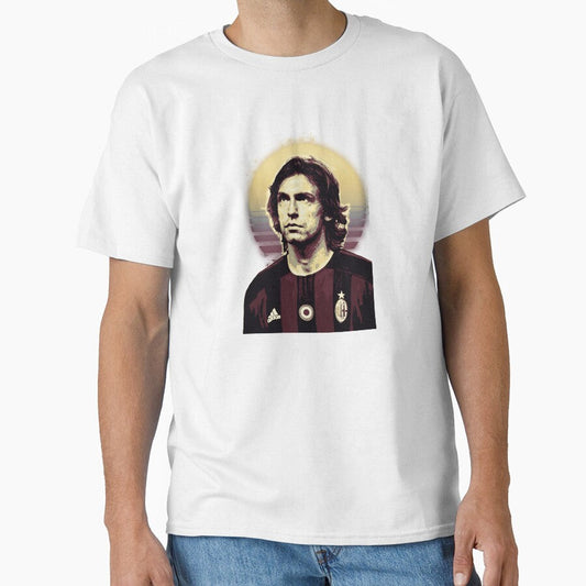 Andrea Pirlo Retro Football Portrait by Josphinerron Unisex T-shirt, Sweatshirt, Hoodie, Long Sleeve Tee - T-Shirt, Sweatshirt, Hoodie