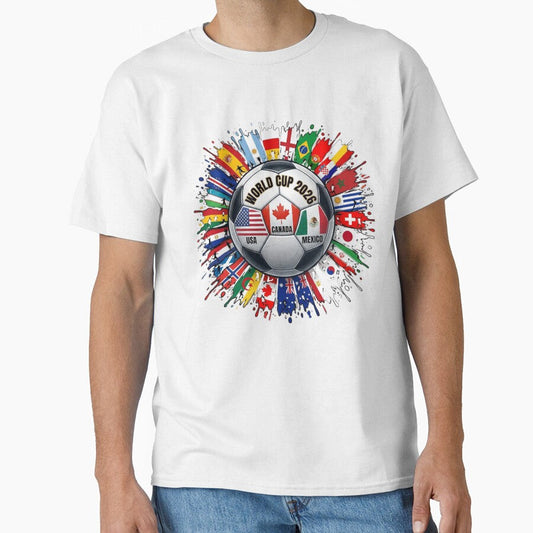 2026 World Cup USA Canada Mexico Football Design by AuraShift Unisex T-shirt, Sweatshirt, Hoodie, Long Sleeve Tee - T-Shirt, Sweatshirt, Hoodie