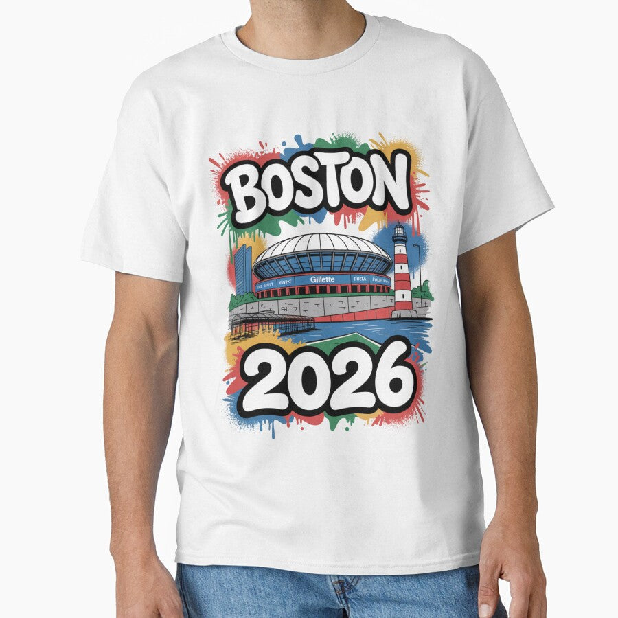Boston 2026 New England Soccer Souvenir T-Shirt V2 by DarylWelsh2024 Unisex T-shirt, Sweatshirt, Hoodie, Long Sleeve Tee - T-Shirt, Sweatshirt, Hoodie