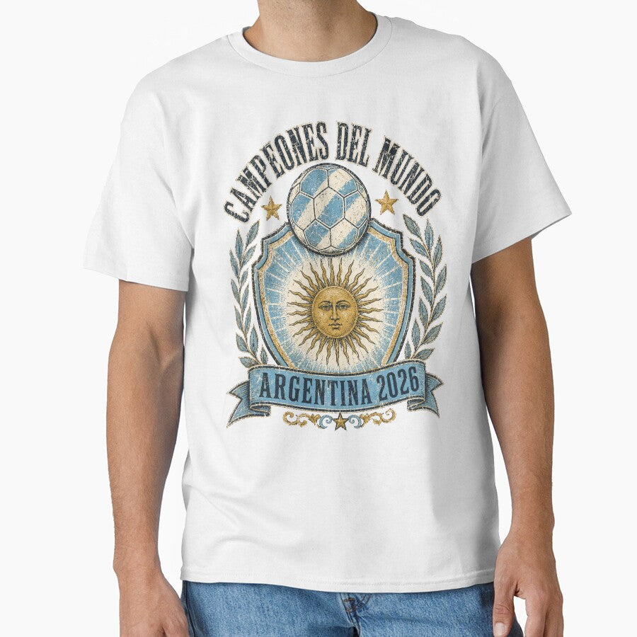 Campeones Del Mundo Argentina 2026 World Cup Soccer T-Shirt by KickoffStudio Unisex T-shirt, Sweatshirt, Hoodie, Long Sleeve Tee - T-Shirt, Sweatshirt, Hoodie