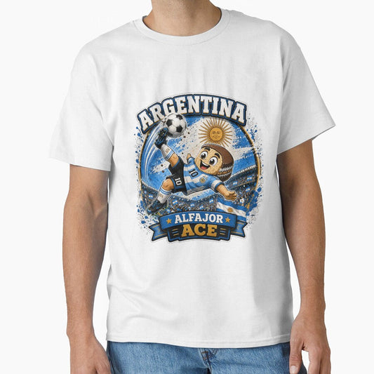 Argentina Alfajor Ace Football Mascot Sticker | Argentine Soccer Fan Design by Snackwave Ninety - T-Shirt, Sweatshirt, Hoodie