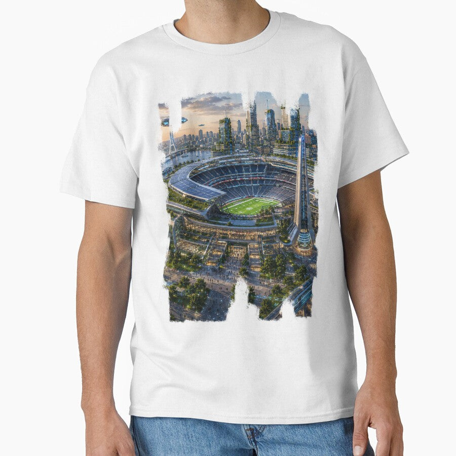 Boston 2050  Arena of the Green Future by Eric Nagel Unisex T-shirt, Sweatshirt, Hoodie, Long Sleeve Tee - T-Shirt, Sweatshirt, Hoodie