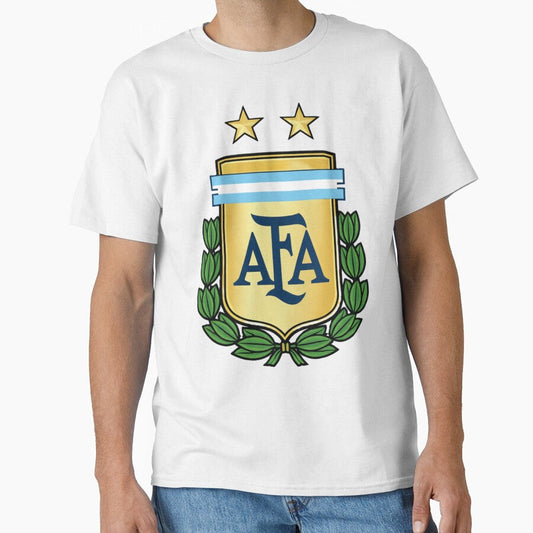 Argentina FA Inspired Crest  World Champions Football Emblem Design by RAVisuals Unisex T-shirt, Sweatshirt, Hoodie, Long Sleeve Tee - T-Shirt, Sweatshirt, Hoodie