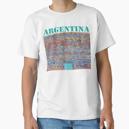 Argentina Football Tribune by Diego Manuel Rodriguez Unisex T-shirt, Sweatshirt, Hoodie, Long Sleeve Tee - T-Shirt, Sweatshirt, Hoodie