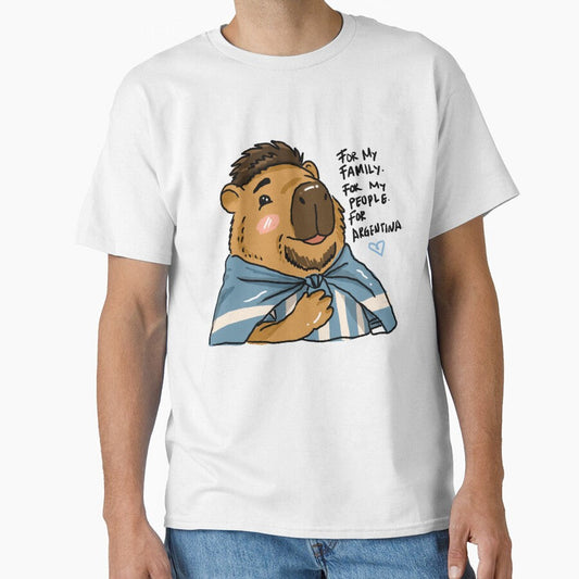 Awkward Animal Hat Club  For My Family, For My People, For Argentina Capybara | World Cup 2026 Sticker by chupichapa - T-Shirt, Sweatshirt, Hoodie