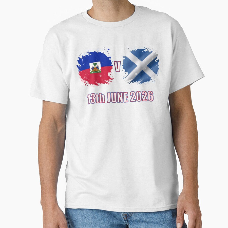 Haiti v Scotland International Football Match - June 13 2026 by Loom on the Loch Unisex T-shirt, Sweatshirt, Hoodie, Long Sleeve Tee - T-Shirt, Sweatshirt, Hoodie