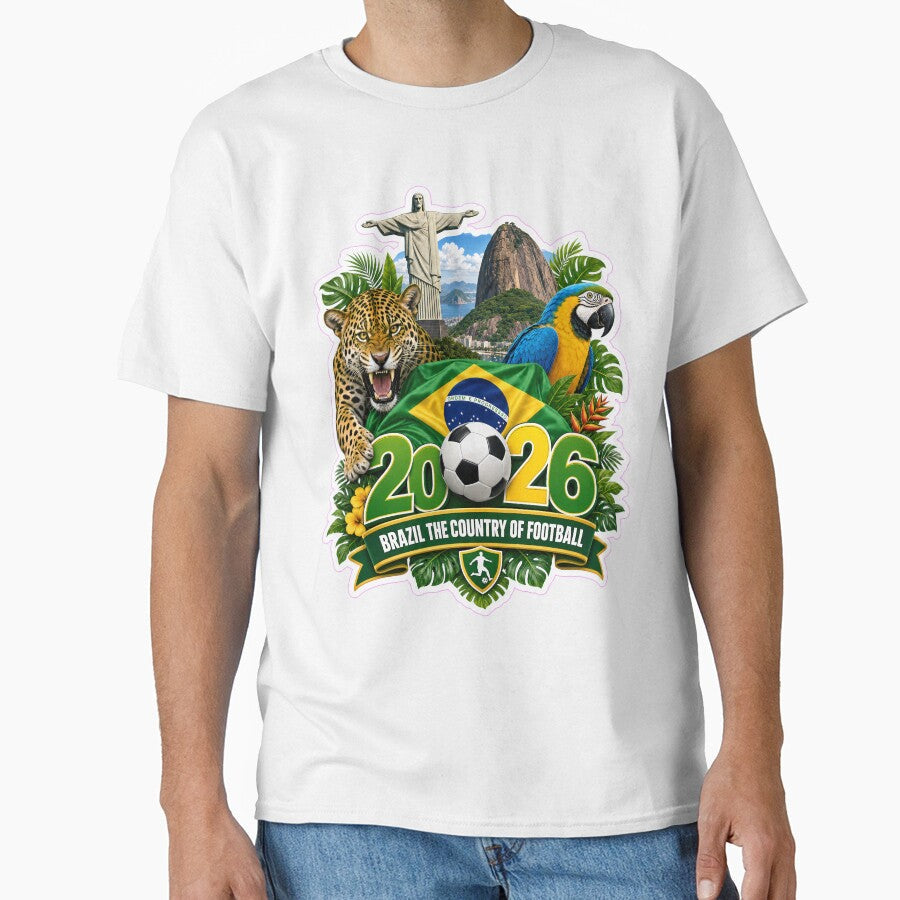 Brazil 2026 Country of Football Design by LuisWorks Unisex T-shirt, Sweatshirt, Hoodie, Long Sleeve Tee - T-Shirt, Sweatshirt, Hoodie