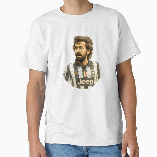 Andrea Pirlo Classic Football Portrait Style by Josphinerron Unisex T-shirt, Sweatshirt, Hoodie, Long Sleeve Tee - T-Shirt, Sweatshirt, Hoodie