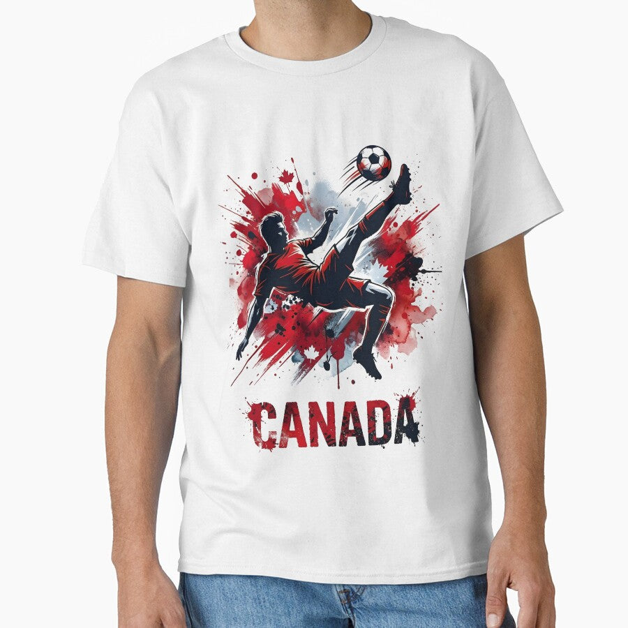 Maple Leaf Football Colors Shirt | Red White Soccer Pride Tee | Canada Fan Gift Idea by 3ac-Arts - T-Shirt, Sweatshirt, Hoodie