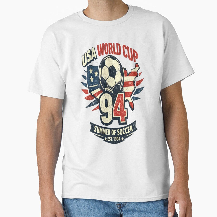 USA 94 World Cup Vintage Soccer Retro Design by CatLovers Studio Unisex T-shirt, Sweatshirt, Hoodie, Long Sleeve Tee - T-Shirt, Sweatshirt, Hoodie