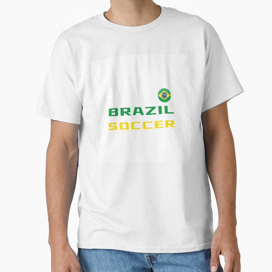 Brazil Soccer T-Shirt with Flag  Brazilian Fan Tee | Uncle Jichuan by Uncle-Jichuan Unisex T-shirt, Sweatshirt, Hoodie, Long Sleeve Tee - T-Shirt, Sweatshirt, Hoodie
