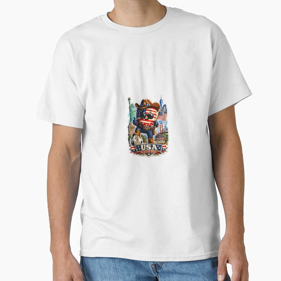 USA Soccer Fan Sticker | Patriotic American Football Mascot by Julianto Tri Rizki Unisex T-shirt, Sweatshirt, Hoodie, Long Sleeve Tee - T-Shirt, Sweatshirt, Hoodie
