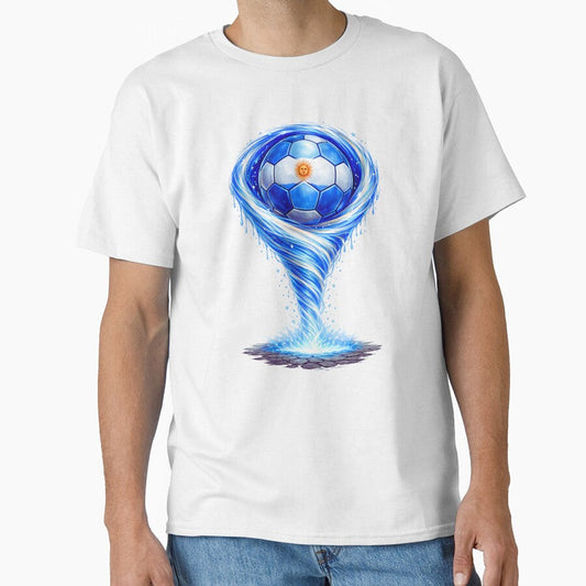 Argentina Soccer Tornado: Sky Blue White Vortex Art by FunToTheFullest Unisex T-shirt, Sweatshirt, Hoodie, Long Sleeve Tee - T-Shirt, Sweatshirt, Hoodie