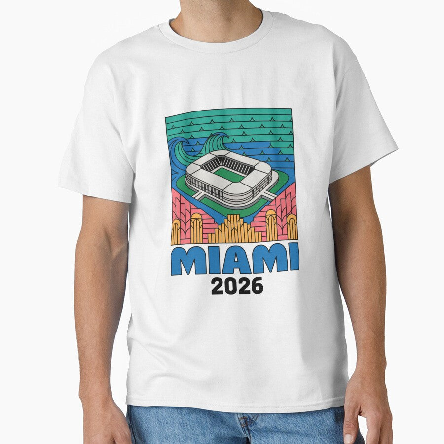 Miami 2026 Ocean Wave Football T-Shirt V2 by DarylWelsh2024 Unisex T-shirt, Sweatshirt, Hoodie, Long Sleeve Tee - T-Shirt, Sweatshirt, Hoodie