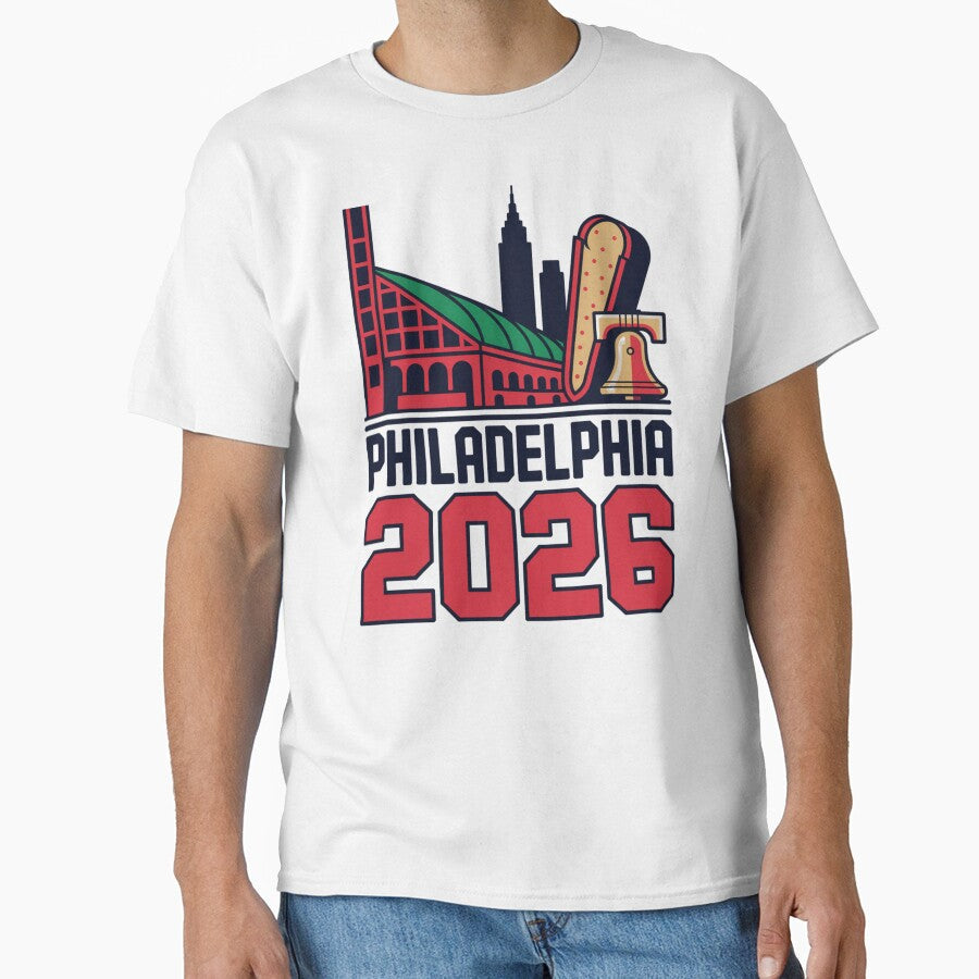 Philadelphia 2026 Liberty Bell Stadium Cheesesteak T-Shirt V13 by DarylWelsh2024 Unisex T-shirt, Sweatshirt, Hoodie, Long Sleeve Tee - T-Shirt, Sweatshirt, Hoodie